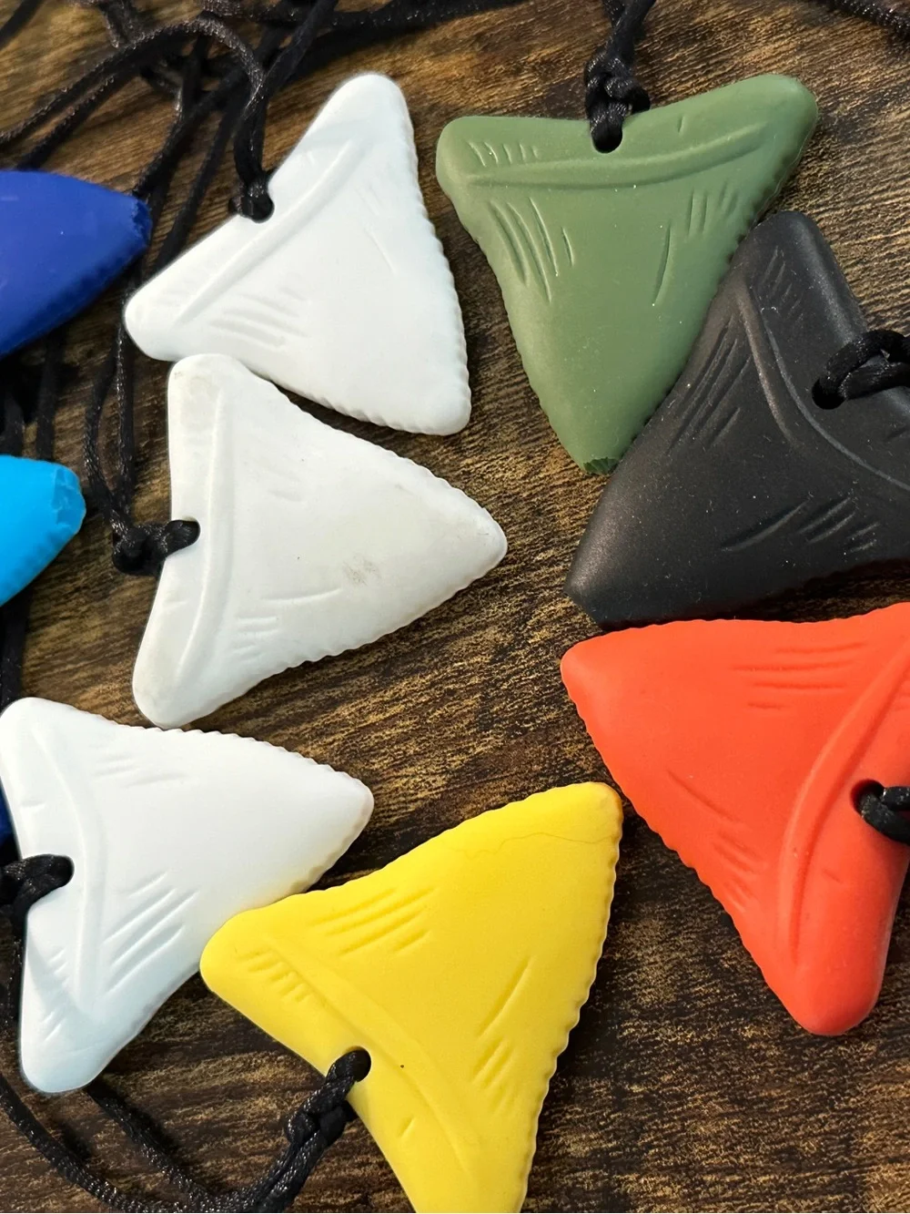10 Chewy Silicone Necklaces Colorful OT Sensory School Shark Teeth ADHD READDESC